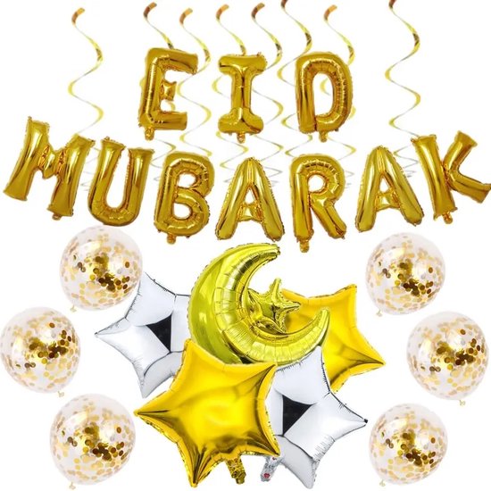 12x Eid Mubarak Folien-Wirbel Zum Aufhängen – Bunte Dekoration Für Festivals, Feiern & Besondere Anlässe