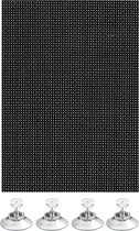 Zonweringsnet - Veelzijdige Zonwering - Lichtdoorlatend - incl. 6 Zuignappen - zwart - 60 x 120 cm