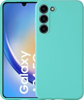 Arara Hoesje geschikt voor Samsung Galaxy A34 hoesje - Zacht TPU backcover - binnenkant microvezel laagje - Turquoise