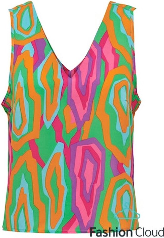 S/s S Deep Alma Life Forever Poly MULTICOLOR Top | Green bol 439 Only Island