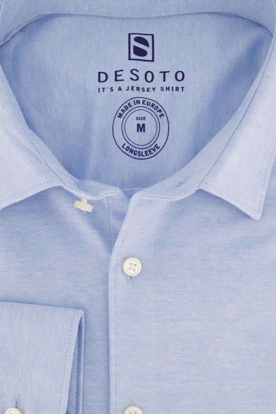 Détail du logo Desoto, taille M, "It's a Jersey Shirt", "Made in Europe"