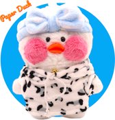Klikkopers® - Paper Duck knuffel - Dalmatiër Hoodie - 30 cm - Paper Duck - Lalafanfan - Paperduck - Witte
