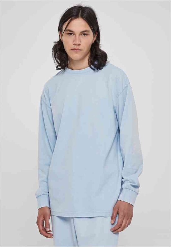 Urban Classics - Heavy Boxy Acid Wash Longsleeve shirt - XXL - Blauw