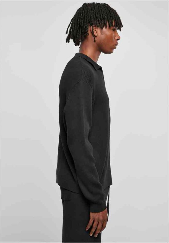 Urban Classics - Ribbed Oversized Longsleeve shirt - XXL - Zwart
