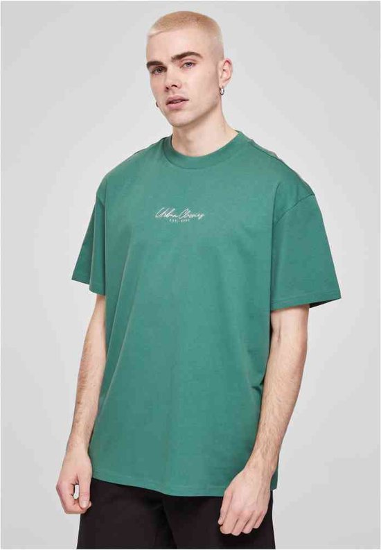 Urban Classics - Oversized Mid Embroidery Heren T-shirt - 4XL - Groen