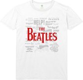 The Beatles - Titles & Logos Heren T-shirt - L - Wit