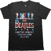 The Beatles - Drop T Rooftop Flag Heren T-shirt - L - Zwart