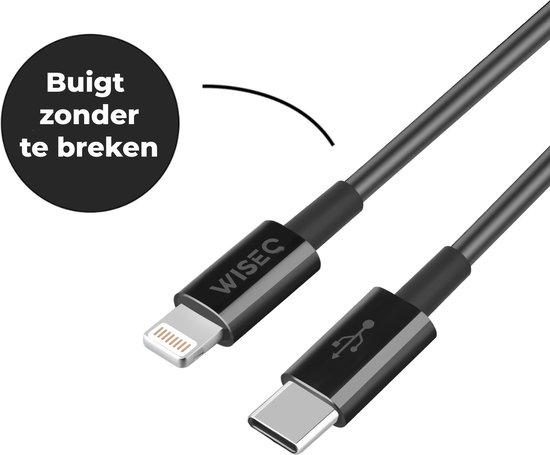 Lange iPhone kabel - 3 Meter - Geschikt voor Apple iPhone - USB C naar  Lightning - Zwart | bol.com