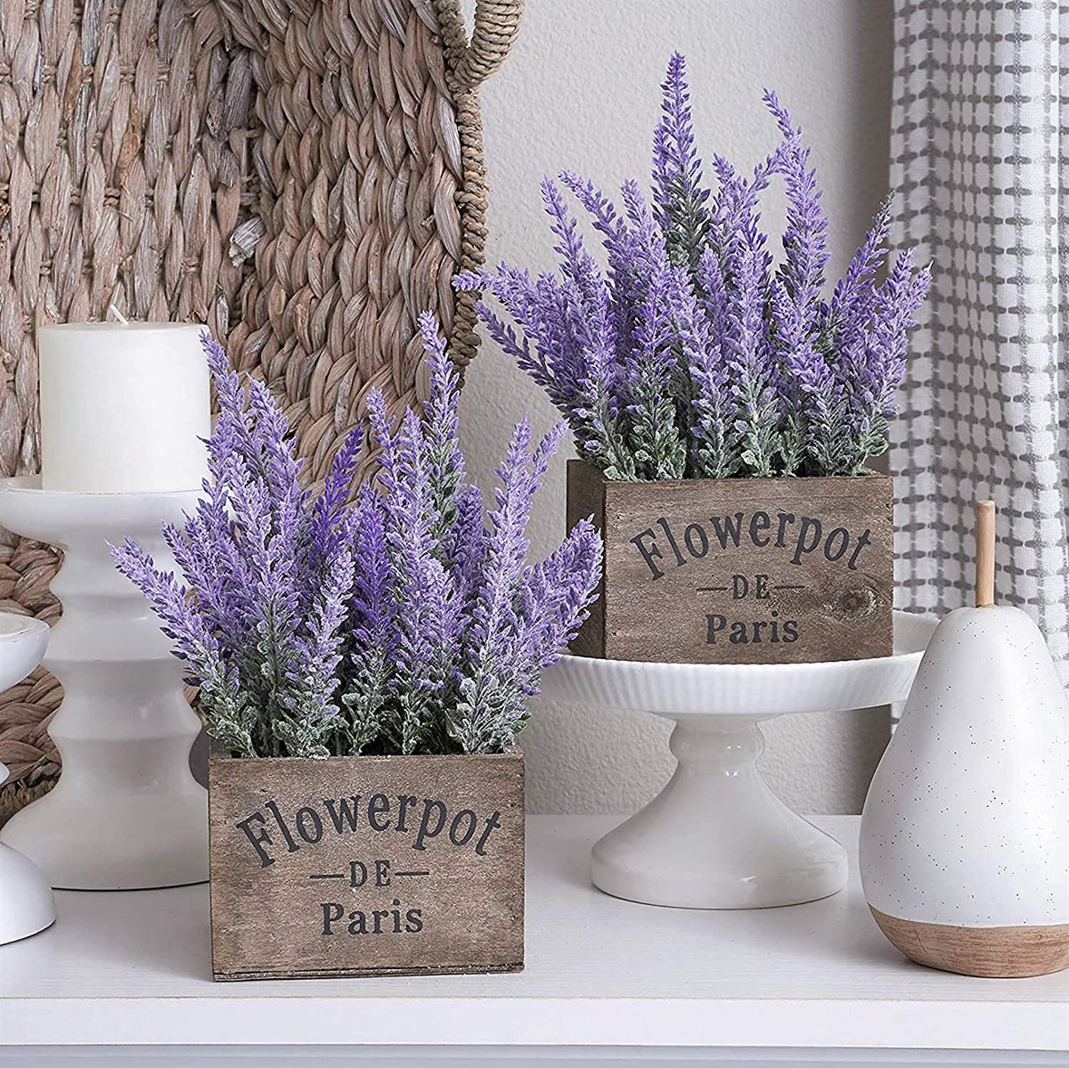 Lavendelpot, plastic met zomermotief