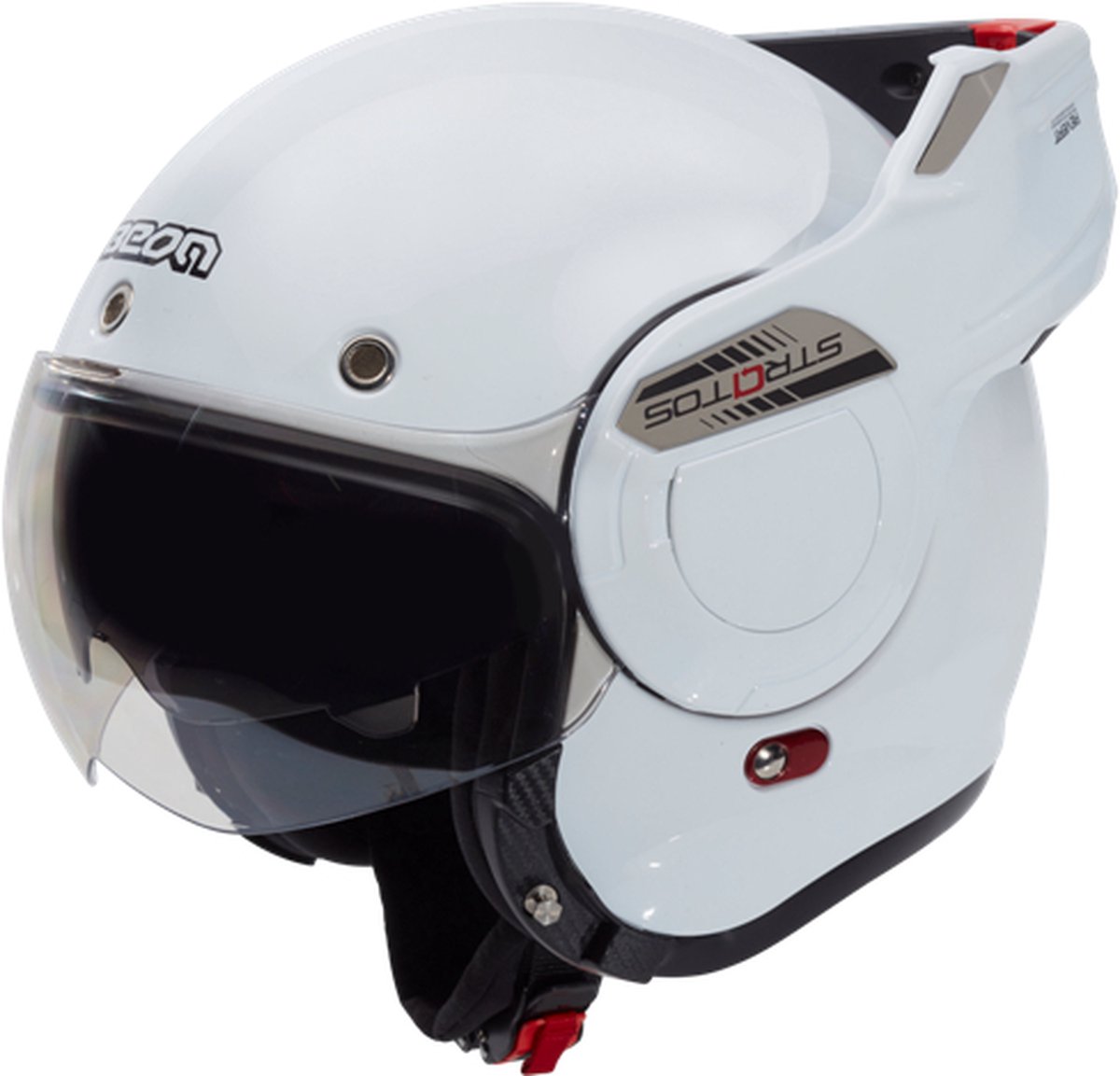 Beon Stratos Systeemhelm en Jethelm - 180º Verstelbare integraalhelm - Motorhelm inclusief Zonnevizier - Geschikt voor Scooter Brommer Snorfiets helm - XS - Wit - Gratis Helmtas