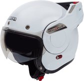 Casque et casque jet Beon Stratos System - Casque intégral réglable à 180º - Casque de moto avec pare-soleil - Convient pour casque de cyclomoteur scooter - XS - Wit - Sac pour casque gratuit