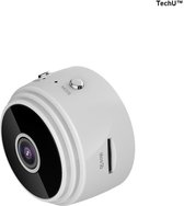 TechU™ Spycam Geheime Mini Camera – Bedienen met WiFi – Mini Security Camera – Dagzicht & Nachtzicht – Bewegingsdetectie – 1080P HD Micro Camera – Wit