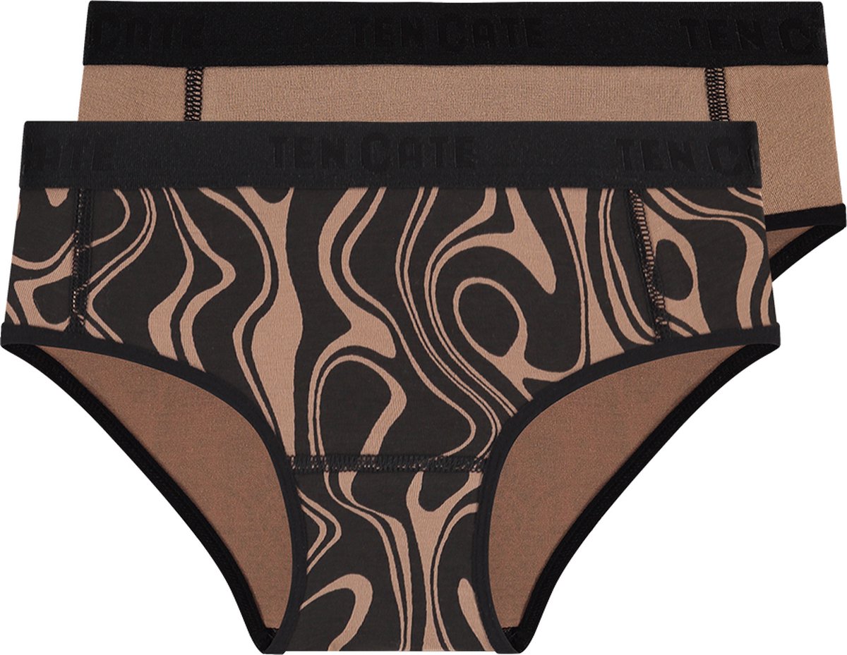 Ten Cate Basics organic cotton stretch hipster seventies hazelnut 2 pack voor Meisjes | Maat 110/116