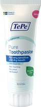 Dentifrice TePe Pure ™ - Non aromatisé - tandpasta sans arôme - tandpasta au fluor pour les gencives sensibles et la bouche sèche - 75 ml