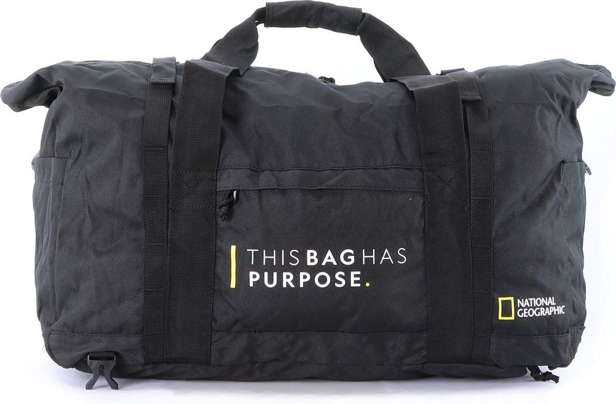 National Geographic Opvouwbare Reistas / Weekendtas / Sporttas - 29 Liter - Vegan - Pathway - Zwart i - Zwart