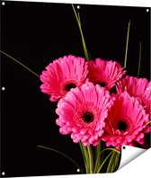Gards Tuinposter Roze Gerbera Bloemen - 100x100 cm - Tuindoek - Tuindecoratie - Wanddecoratie buiten - Tuinschilderij