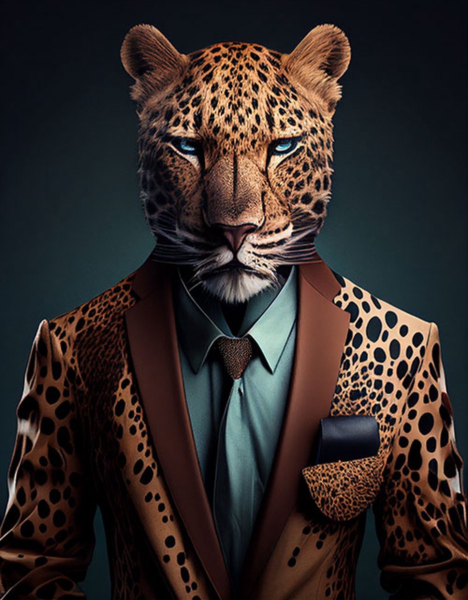 AI - Woondecoratie - Poster - Dieren - Tijger - Pak - 27 - 30 x 40 cm