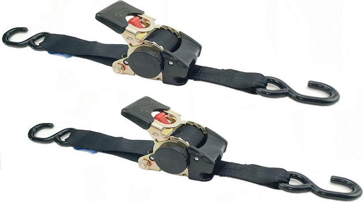 BCF-Products Zelfoprollende spanbanden - Spanbanden - 3 meter - 2 stuks - 50mm