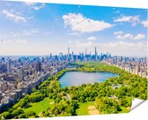 Gards Tuinposter Central Park in New York met Wolkenkrabbers - 180x120 cm - Tuindoek - Tuindecoratie - Wanddecoratie buiten - Tuinschilderij