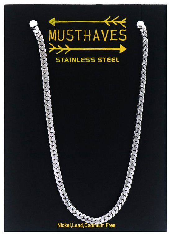 Chaîne 4,5 mm - Acier Inoxydable - Longueur 40-45 cm - Argent
