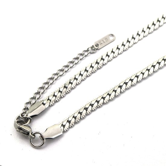 Chaîne 4,5 mm - Acier Inoxydable - Longueur 40-45 cm - Argent