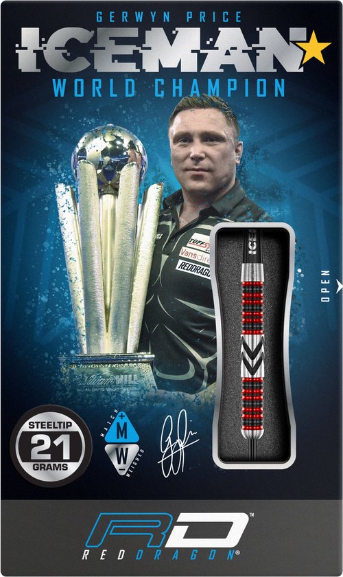 RED DRAGON - Gerwyn Price Iceman Firebird: Steeltip Tungsten Dartpijlen Professioneel - 21 gram van Merkloos — afbeelding 2