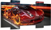 Peinture sur toile Voiture | Rouge, noir, orange | 120x65 5 Liège
