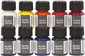 Glass Color Transparent. diverse kleuren. 10x30 ml/ 1 doos