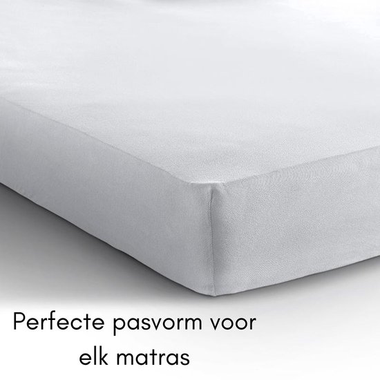 Sleeps Jersey Stretch Hoeslaken - 100% Katoen - 160x200 cm - Wit - Strijkvrij van Sleeps — afbeelding 5
