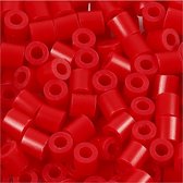 Strijkkralen, afm 5x5 mm, gatgrootte 2,5 mm, medium, rood (32231), 1100 stuk/ 1 doos