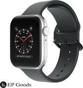EP Goods - Bandje Geschikt voor Apple Watch Series 1/2/3/4/5/6/SE/7/8/Ultra en Ultra 2 - 42/44/45/49mm - Siliconen - Met Gesp Sluiting - Donkergrijs
