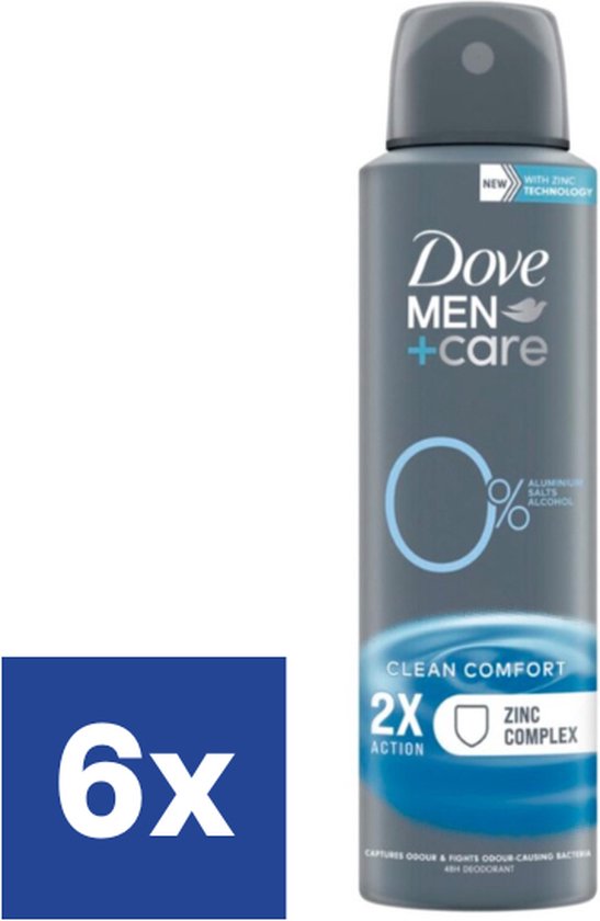 Dove Men Care Clean Comfort Deo Spray - 6 x 150 ml | bol