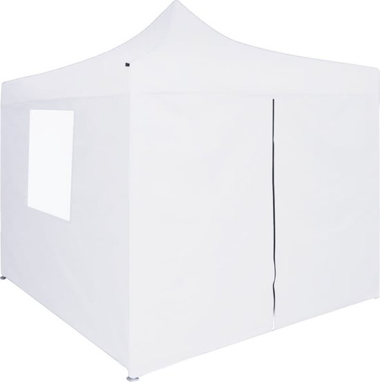 Partytent met 4 zijwanden inklapbaar 3x4 m staal blauw kopen