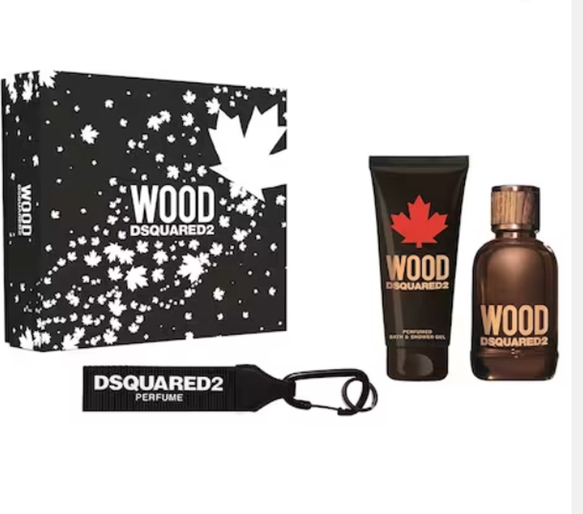Goedkoopste Dsquared2 Wood Pour Homme - Set -Eau de Toilette 100 ml Shower gel 100 ml Keyring