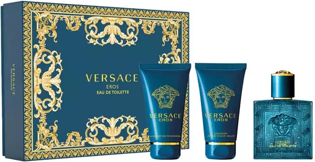 Versace Eros Eau de Toilette 50 ml + a/s balm 50 ml + shower gel 50 ml - geschenkset