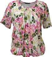 Pink Lady dames blouse - blouse dames KM - M101 - pink print - maat S