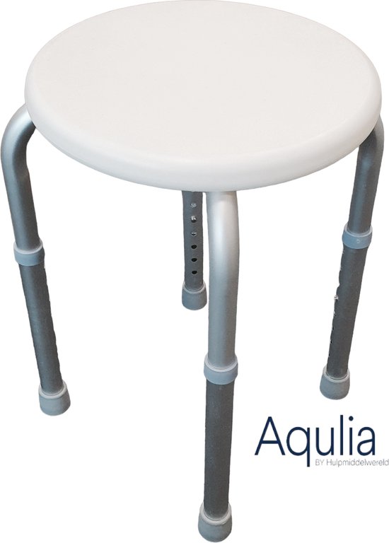 Aqulia Douchekruk Rond wit in hoogte verstelbaar antislip doppen