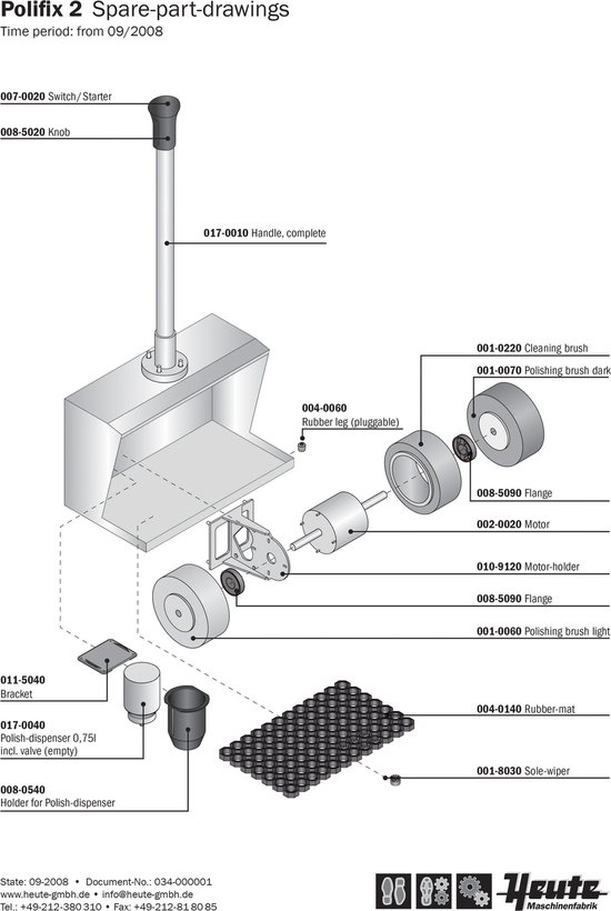 Heute Brosse à polir DARK petite pour cireuse à chaussures