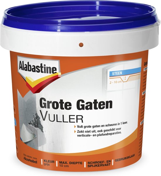 Alabastine Grote Gaten Muurvuller - Grijs - 1 liter - Alabastine