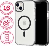 Tech21 Evo Crystal - iPhone 14 Plus hoesje - Schokbestendig telefoonhoesje - Geschikt voor MagSafe - Transparant/Zwart - 4,9 meter valbestendig - Flexshock