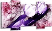 Peinture sur toile Tulipes | Violet, blanc | 120x65 5 Liège