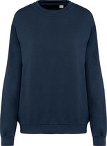 Biologische unisex sweater 'Terry' lange mouwen Washed Navy Blue - XXL