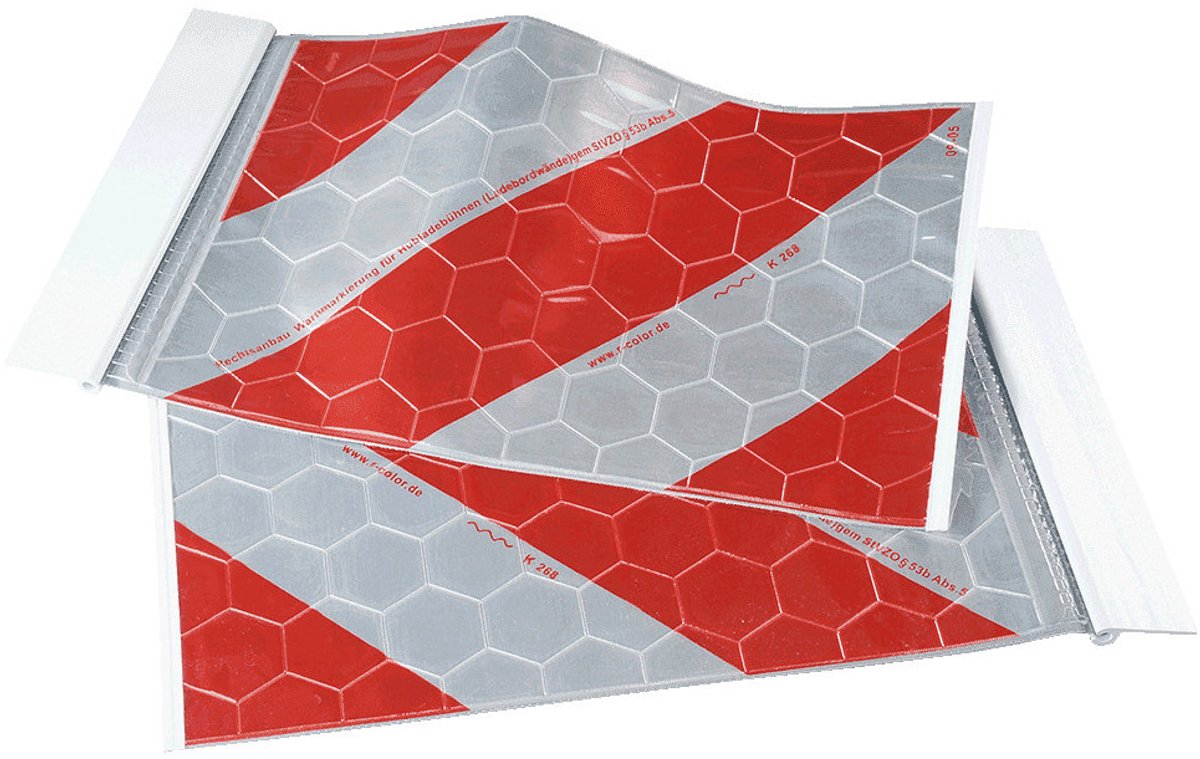 Reflecterende laadklepvlaggen met houder - 440 x 260 mm - 2 stuks