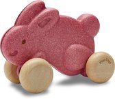 PlanToys Houten Speelgoed Duw mee konijn-roze
