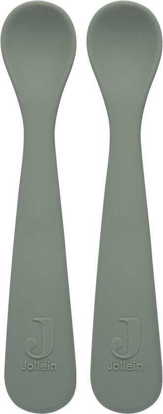 Cuillère en Siliconen Jollein - Vert cendré - 2 pièces