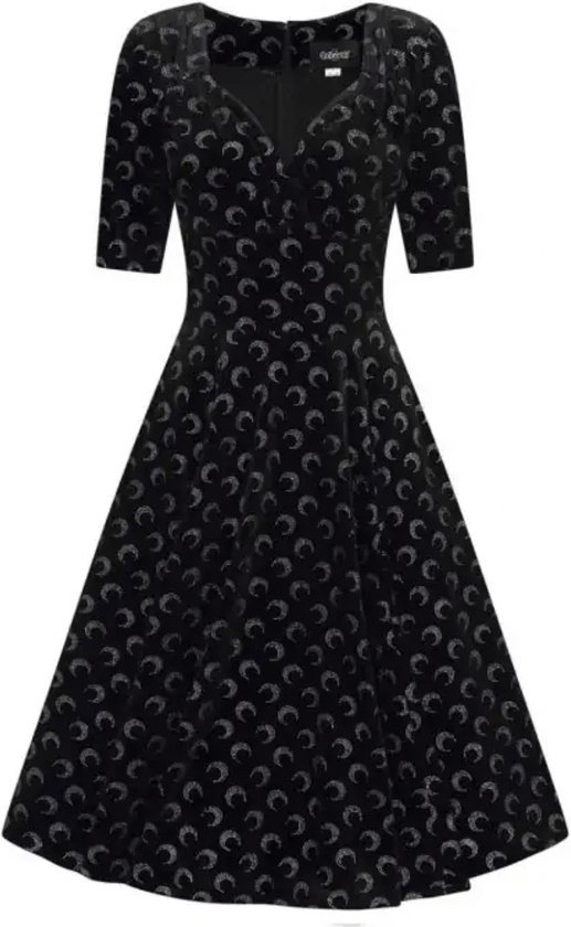 Collectif Trixie Dress Glitter Moon Velvet Zwart S bol