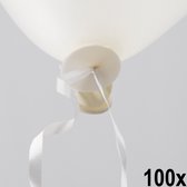 100 Automatische snelsluiters met lint Wit - Ballonnen Ballon Snel Sluiter Knoopje Helium