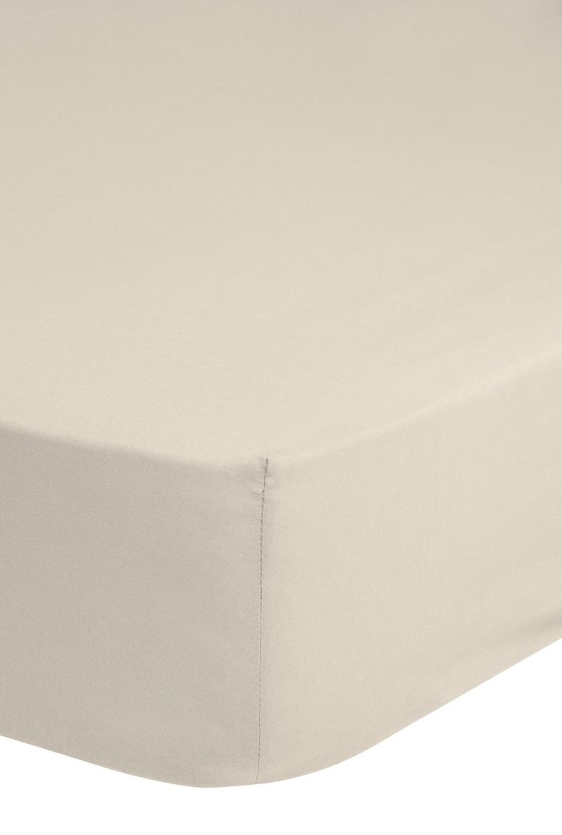 Good Morning hoeslaken effen kleur - 2 persoons 140x200 cm - Ecru - 100% Katoen jersey