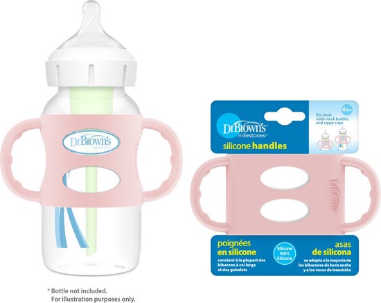 Dr. Brown's Siliconen handvat - Voor Brede halsfles - Roze van Dr. Brown's — afbeelding 3