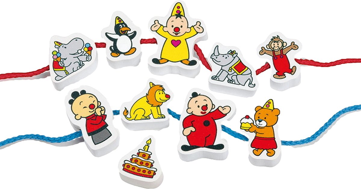Bumba houten speelgoed rijgkralen - leer rijgen met Bumba de clown studio 100 - vanaf 3 jaar - Bambolino Toys — afbeelding 13